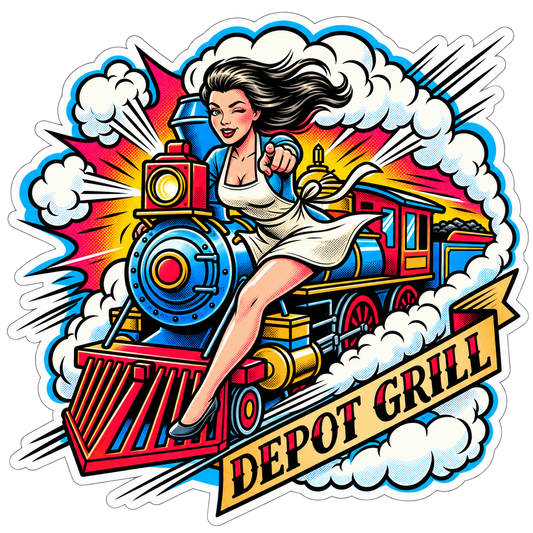 Depot Grill, Die-Cut Sticker
