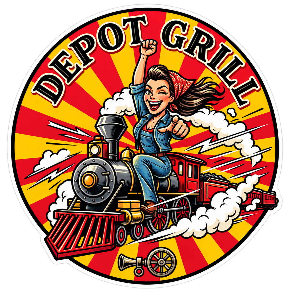Depot Grill, Die-Cut Sticker