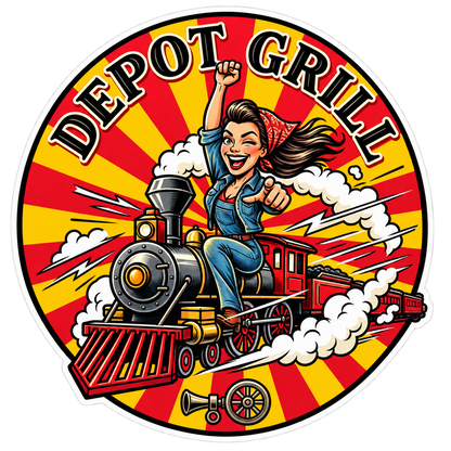 Depot Grill, Die-Cut Sticker