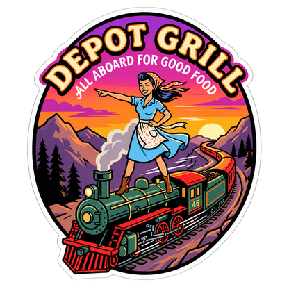 Depot Grill, Die-Cut Sticker