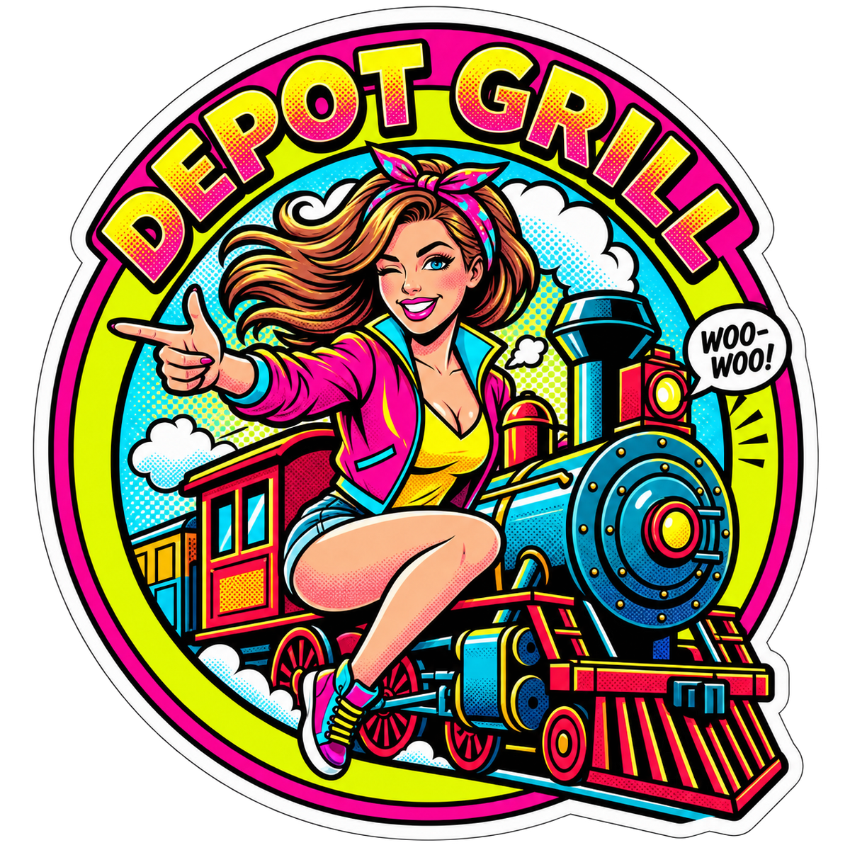 Depot Grill, Die-Cut Sticker