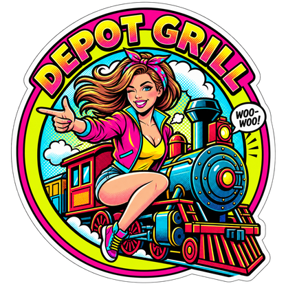 Depot Grill, Die-Cut Sticker
