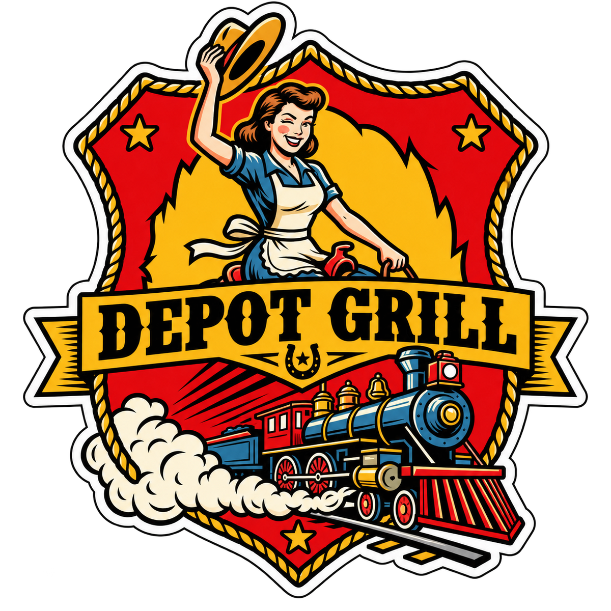 Depot Grill, Die-Cut Sticker