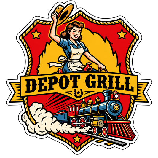 Depot Grill, Die-Cut Sticker