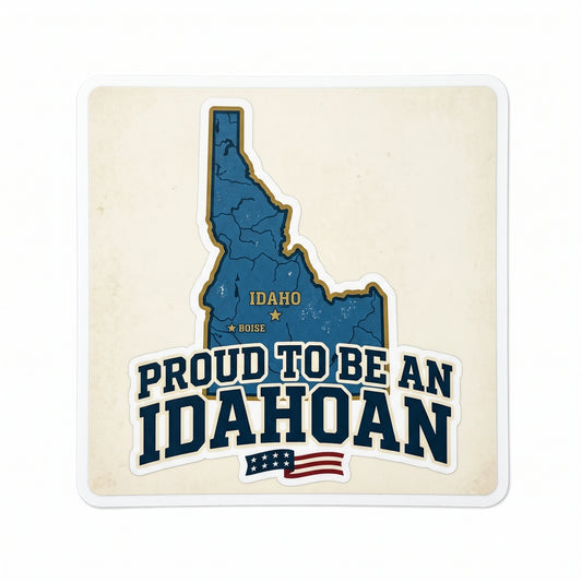 Proud to be an Idahoan-die cut sticker